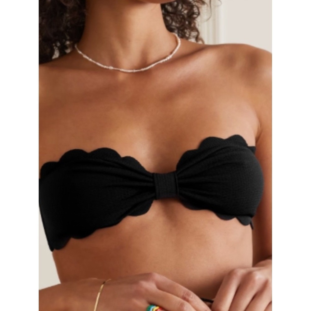 MARYSIA Swim Bikini Top Size Medium Black Bow Vacation